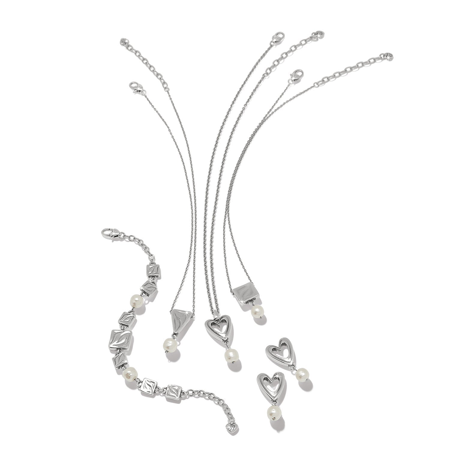 Brighton Cascade Open Heart Pearl Post Drop Earrings - Juli's Wearable Art