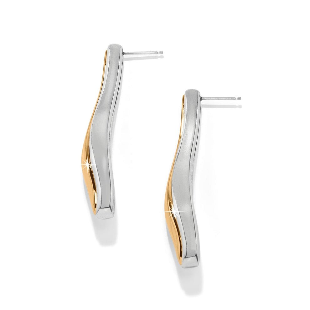 Brighton Cascade Two Tone Post Drop Earrings – Silver - Gold - Juli's Wearable Art