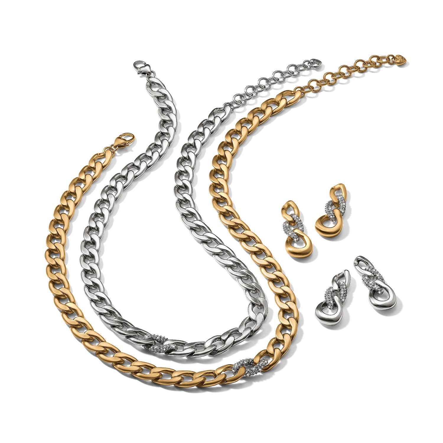 Brighton Cleo Pave Link Necklace | Silver - Juli's Wearable Art