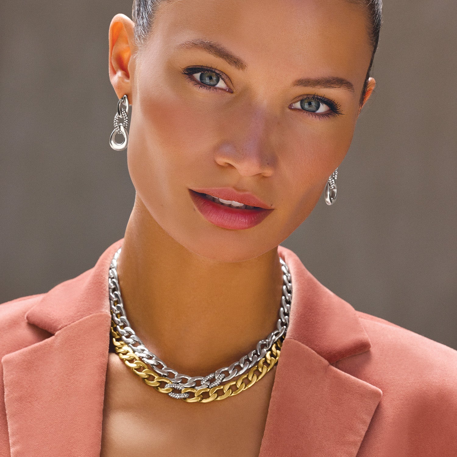 Brighton Cleo Pave Link Necklace | Silver - Juli's Wearable Art