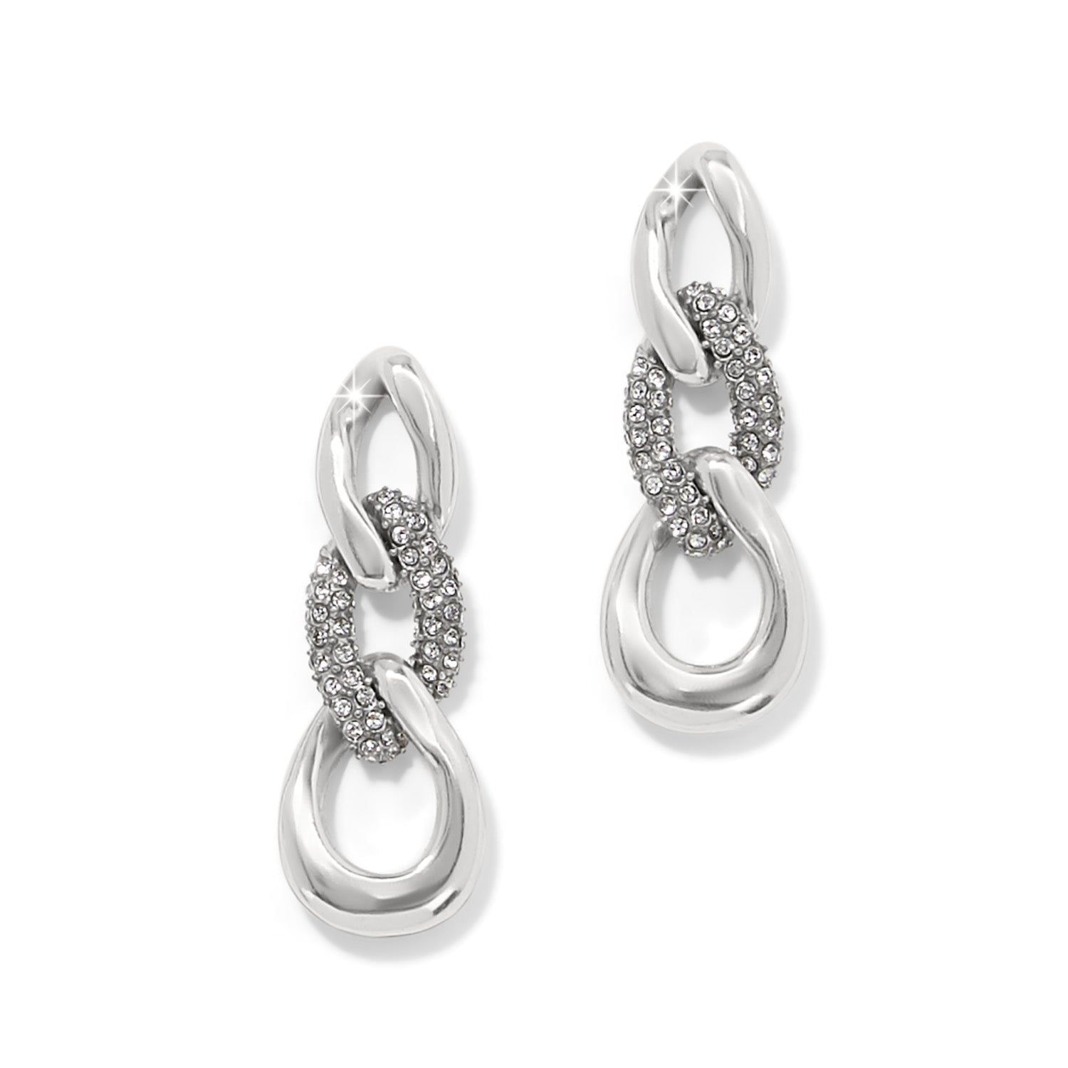 Brighton Cleo Pave Link Post Drop Earrings - Juli's Wearable Art