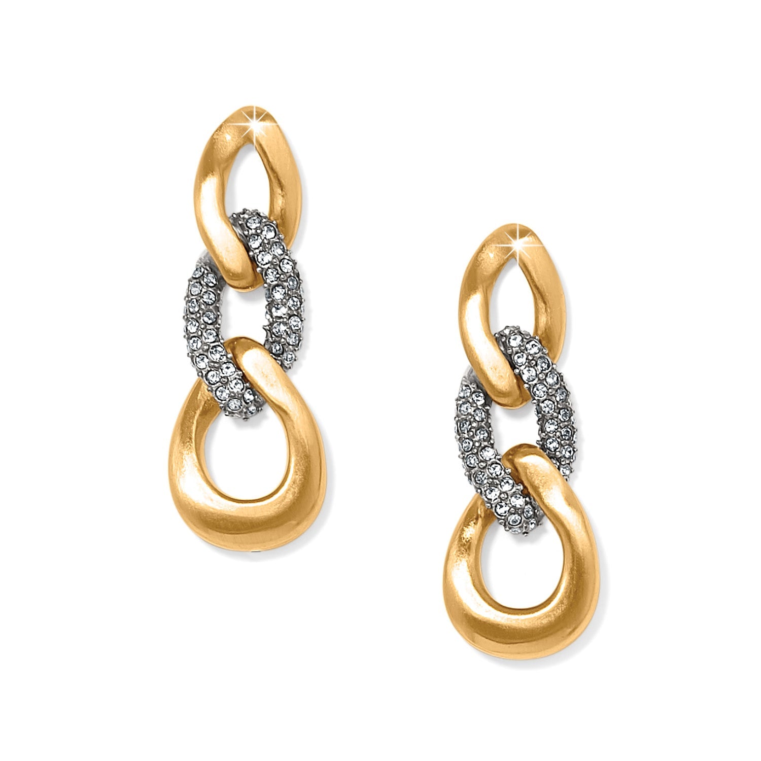 Brighton Cleo Pave Link Post Drop Earrings - Juli's Wearable Art