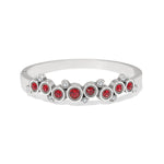 Brighton Constella Cluster Hinged Bangle - Silver & Red - Juli's Wearable Art