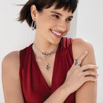 Brighton Constella Cluster Necklace - Silver & Red - Juli's Wearable Art
