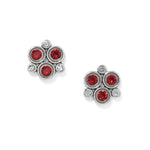 Brighton Constella Cluster Post Earrings - Silver & Red - Juli's Wearable Art
