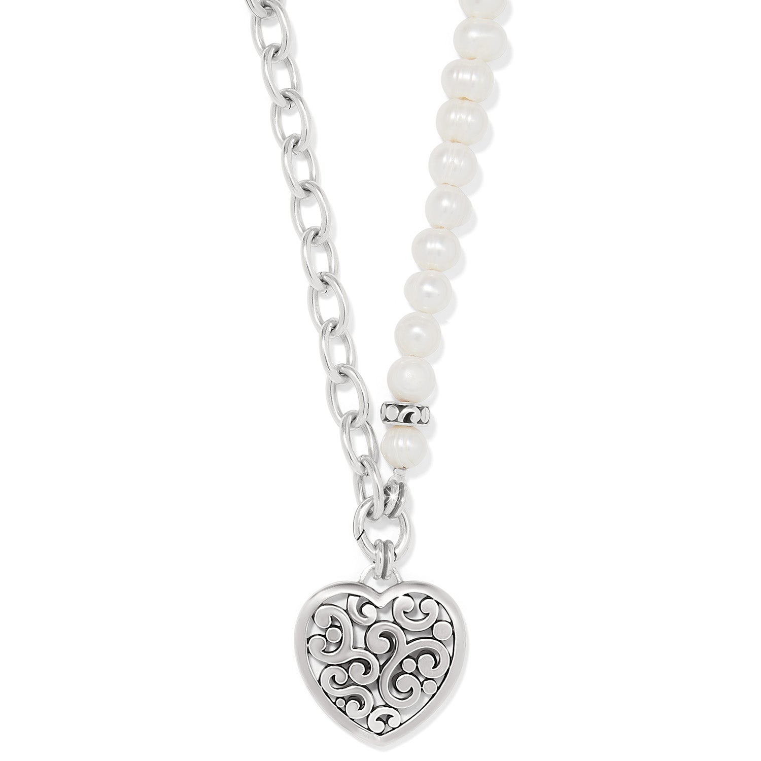 Brighton Contempo Heart Pearl Charm Necklace - Juli's Wearable Art