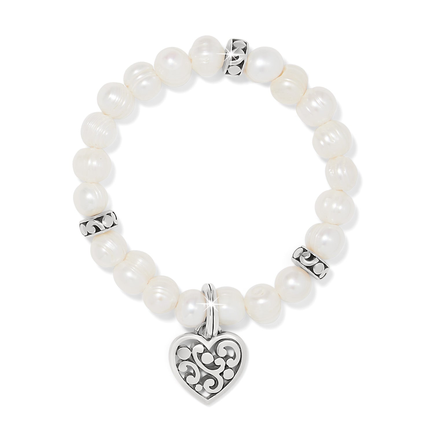 Brighton Contempo Heart Pearl Stretch Bracelet - Juli's Wearable Art
