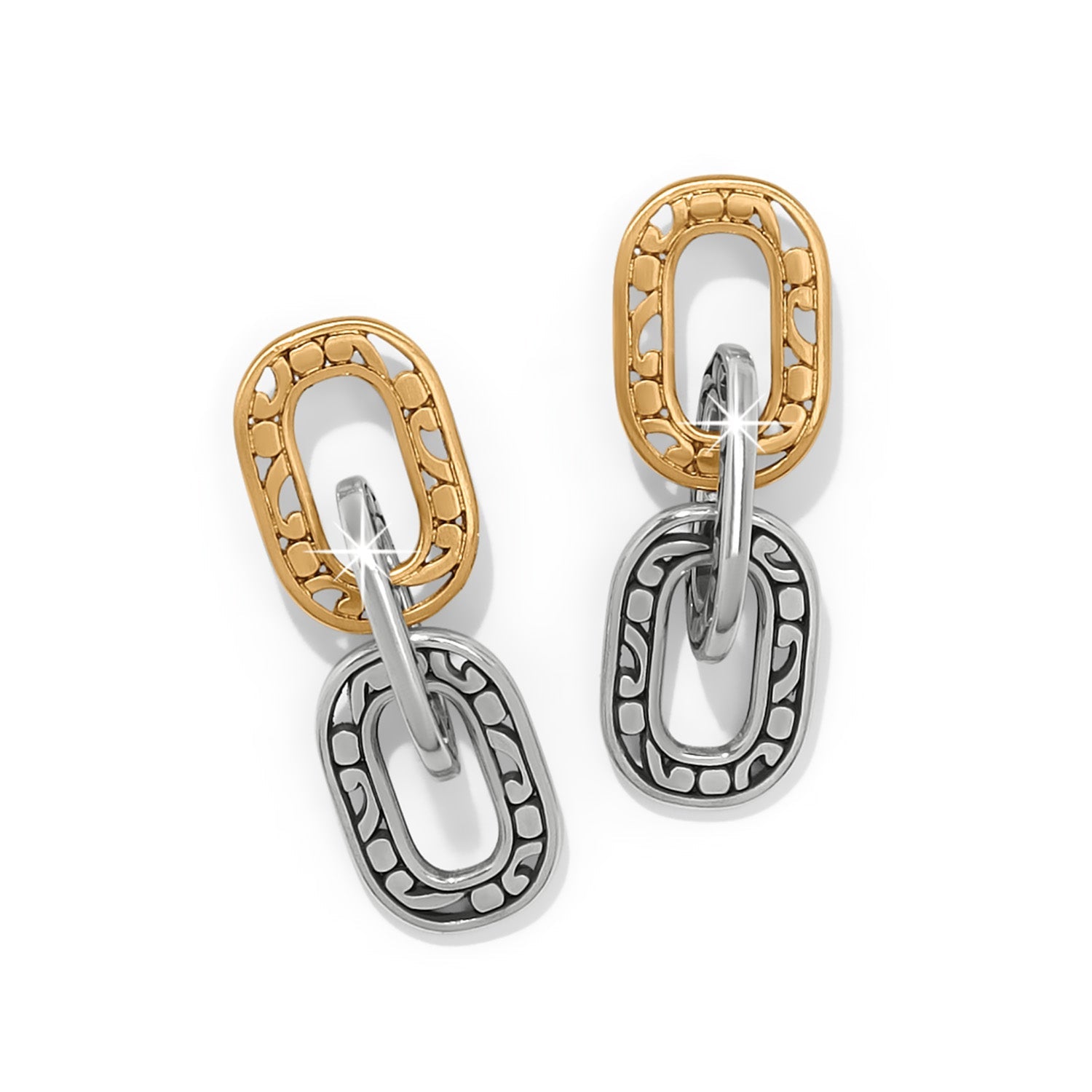 Brighton Contempo Linx Duo Two Tone Post Drop Earrings - Juli's Wearable Art