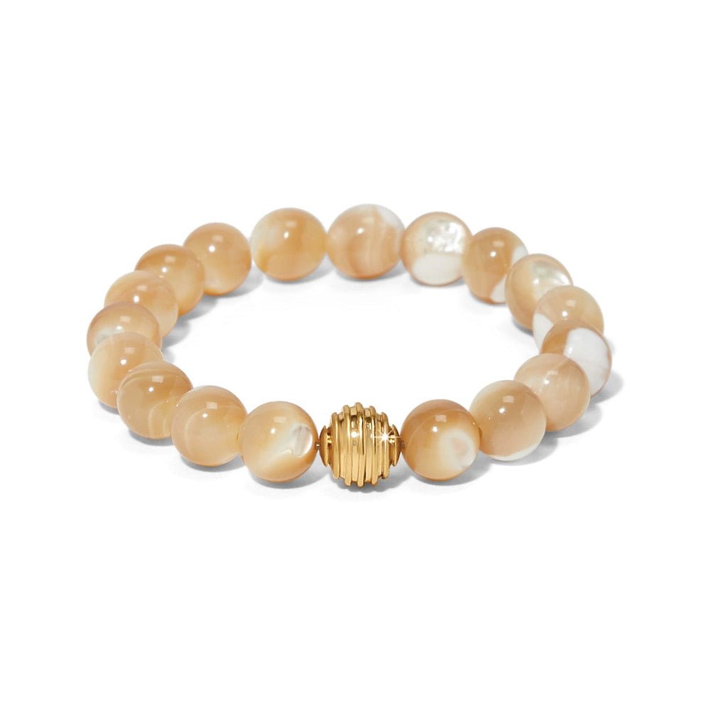 Brighton Contempo Nuevo Rosado Mother of Pearl Stretch Bracelet – Gold - Juli's Wearable Art