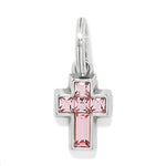 Brighton Crystal Cross Charm - Light Rose - Juli's Wearable Art