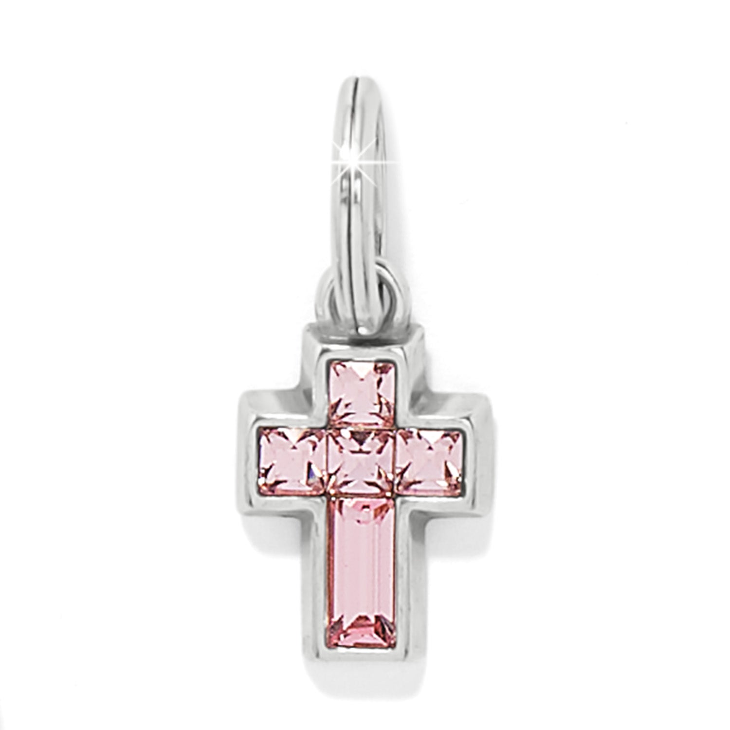 Brighton Crystal Cross Charm - Light Rose - Juli's Wearable Art