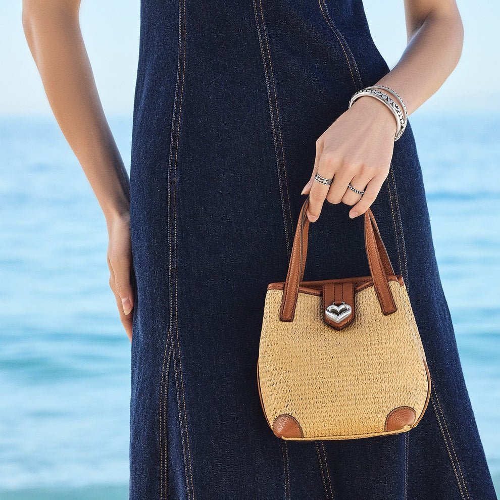 Brighton Elena Straw Small Tote in Luggage Brown - Juli's Wearable Art