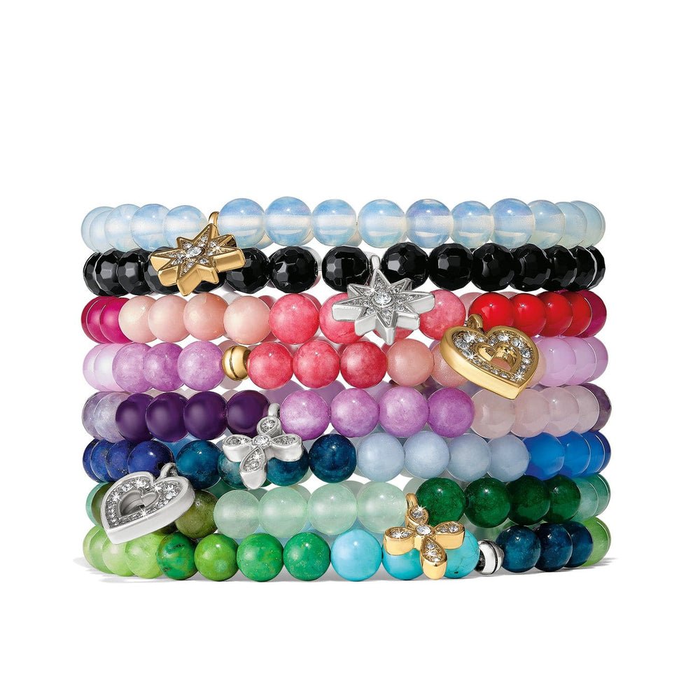 Brighton Enchanting Heart Stretch Bracelet - Gold & Pink - Juli's Wearable Art