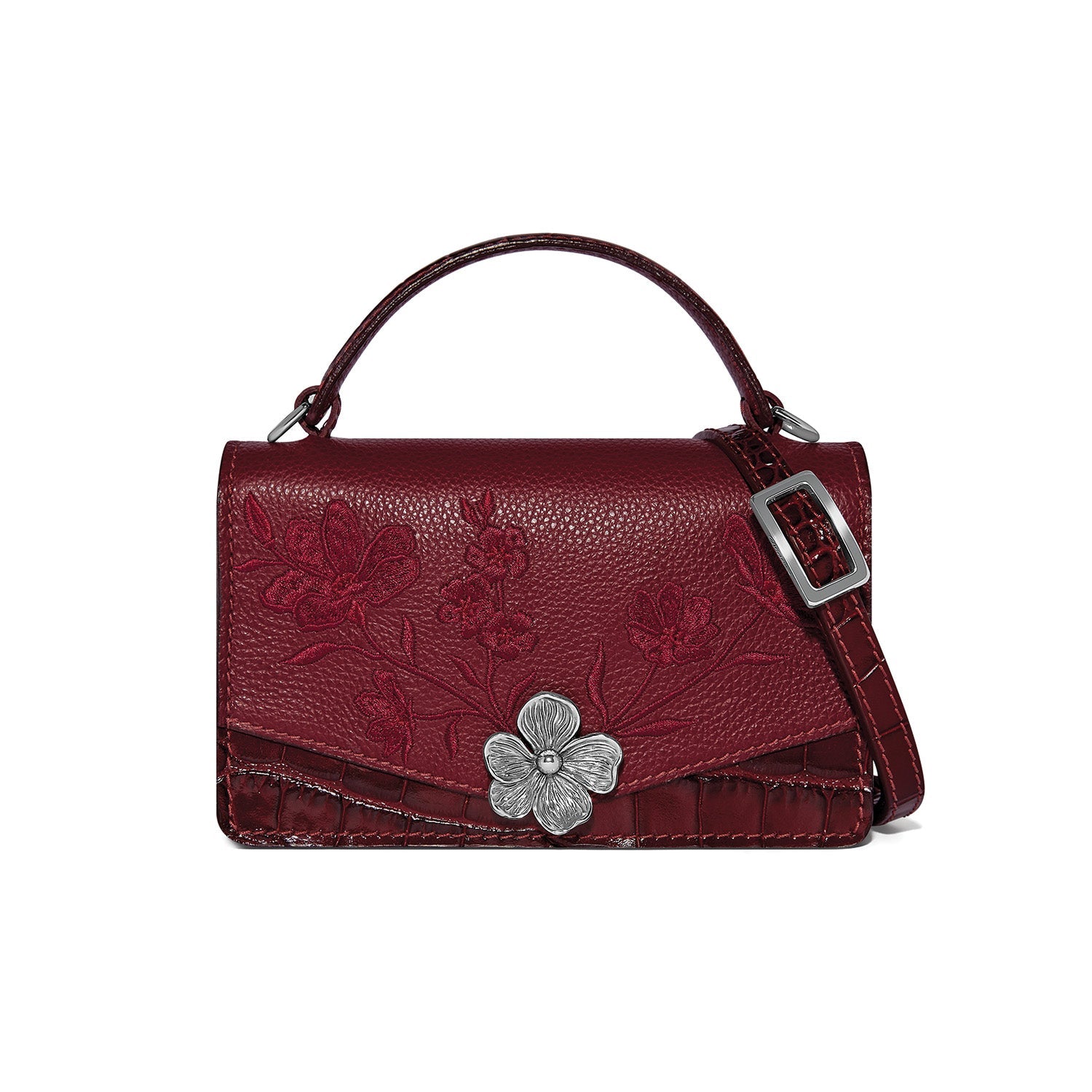 Brighton Everbloom Flora Mini Bag | Garnet