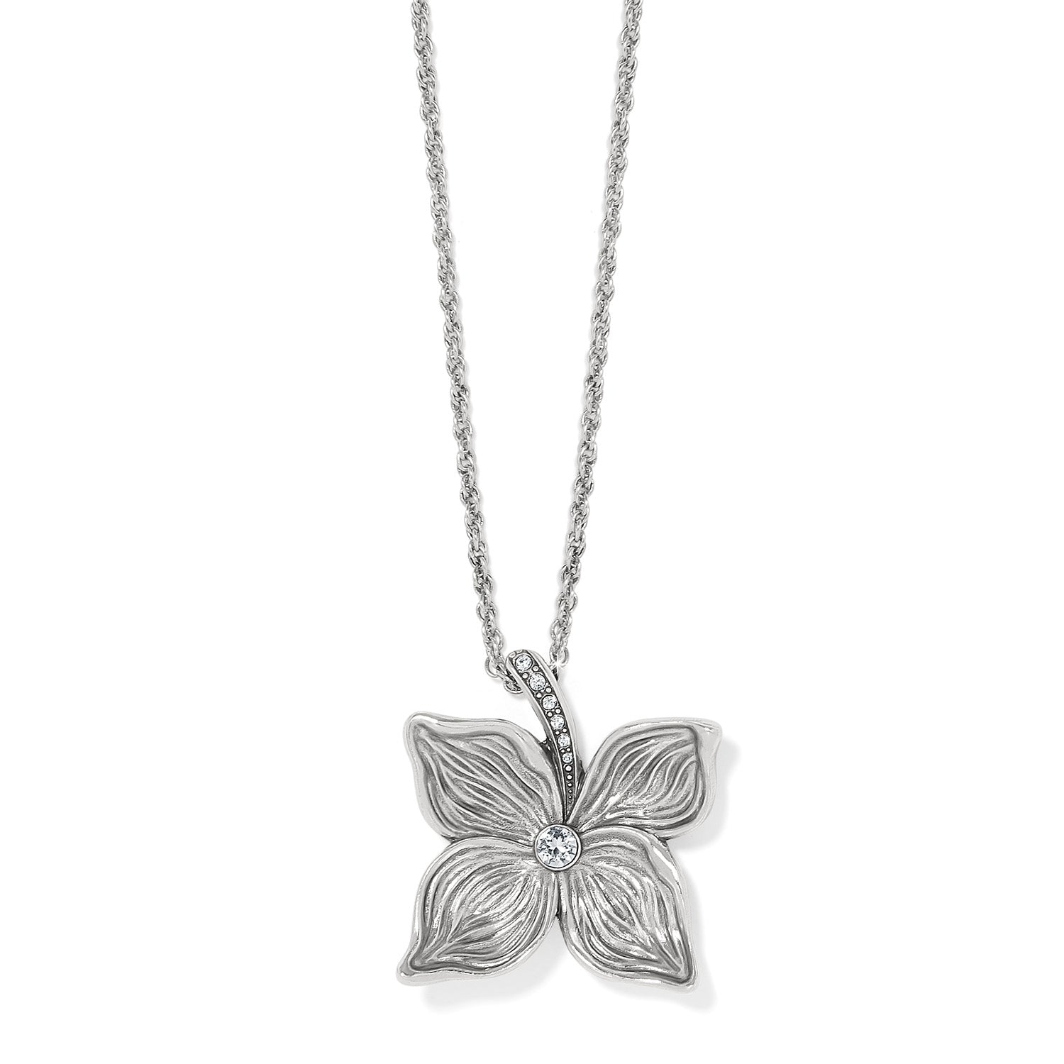 Brighton Everbloom Flower Necklace in Silver