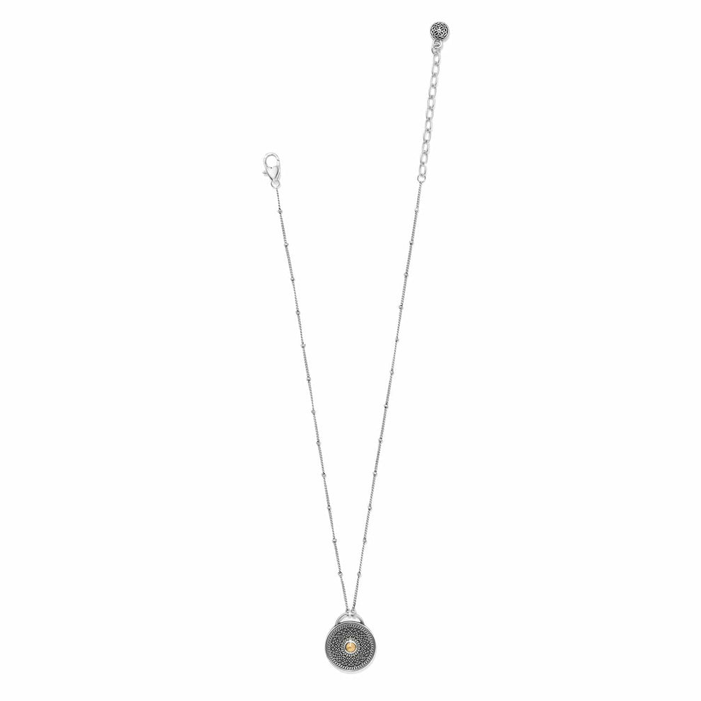 Brighton Ferrara Segreta Medallion Petite Necklace – Silver - Gold - Juli's Wearable Art