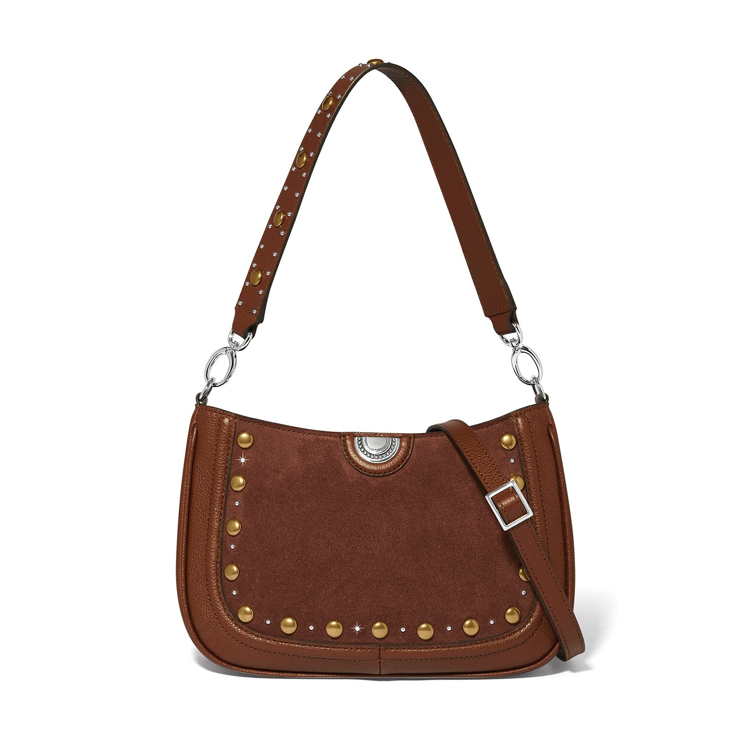 Brighton Fletcher Suede Convertible Shoulderbag | Bourbon