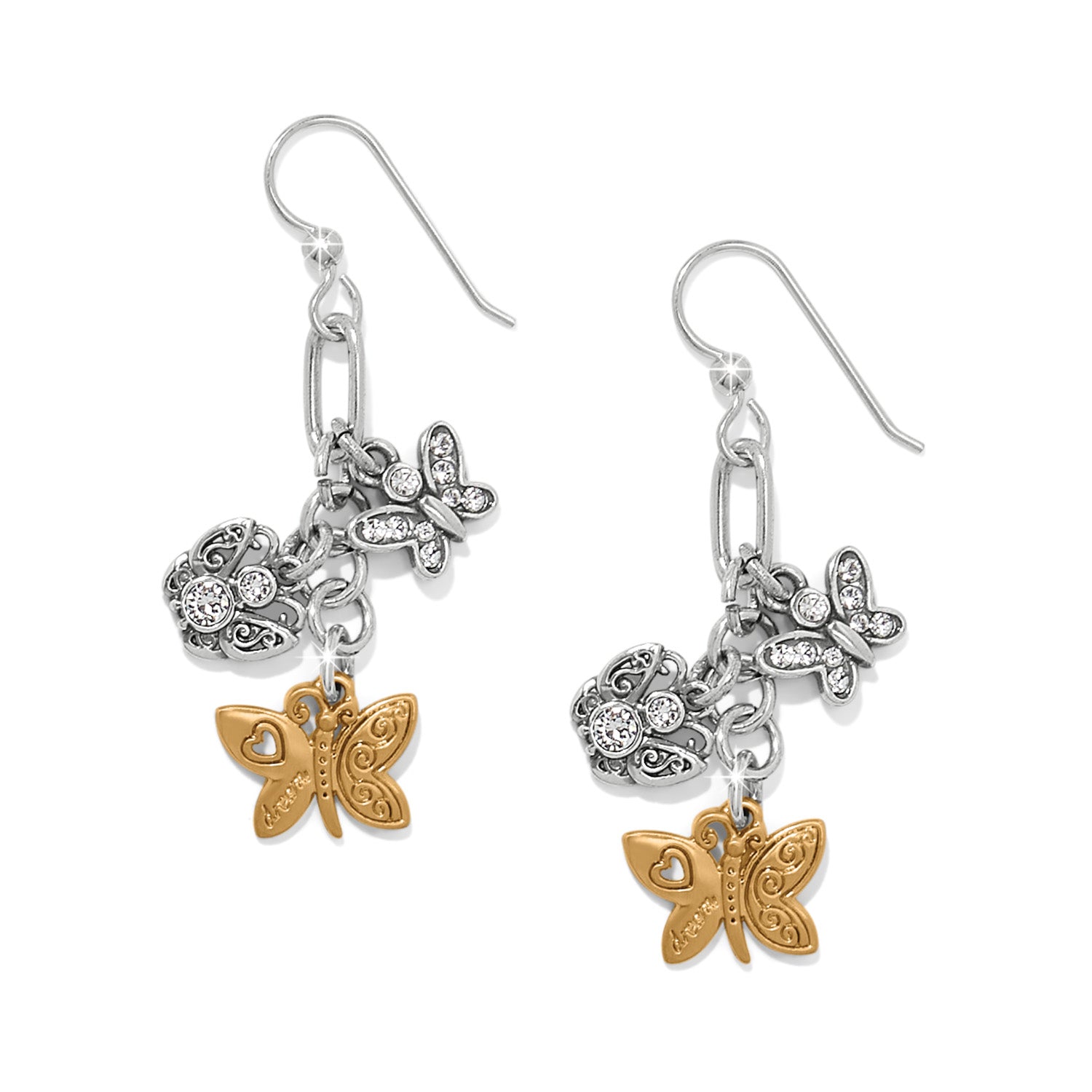 Brighton Forever Butterfly Charms French Wire Earrings - Juli's Wearable Art
