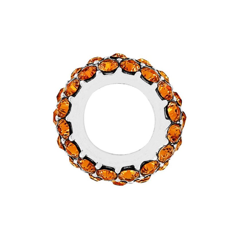 Brighton Glitter Spacer Bead | Yellow Topaz