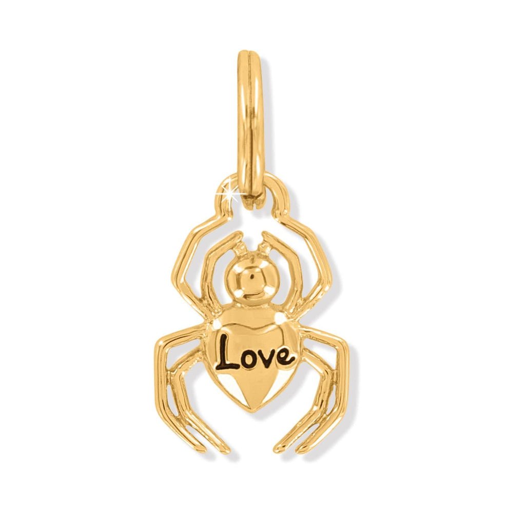 Brighton Golden Spider Charm – Gold with Crystals - Juli's Wearable Art