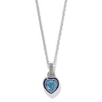 Brighton Halo Gemma Petite Heart Necklace | Aqua - Juli's Wearable Art