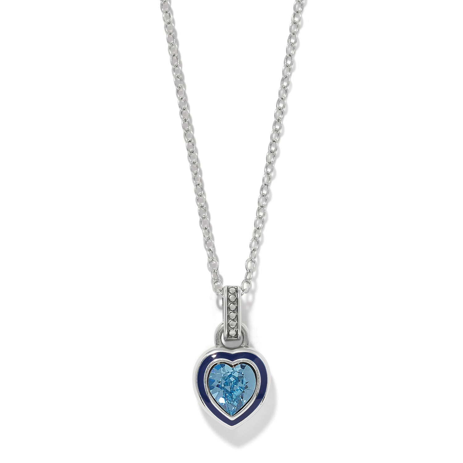 Brighton Halo Gemma Petite Heart Necklace | Aqua