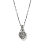 Brighton Halo Gemma Petite Heart Necklace | Aqua - Juli's Wearable Art