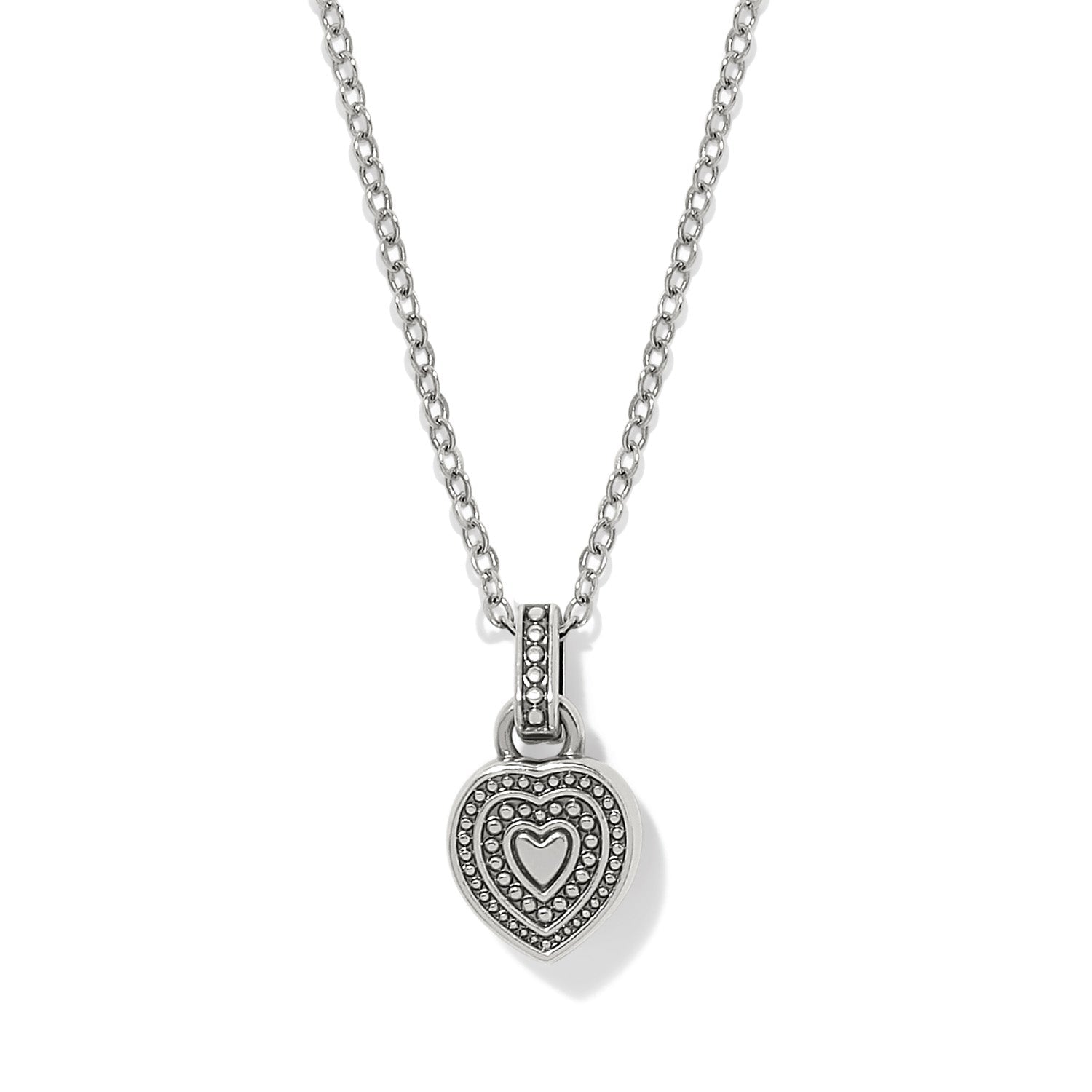 Brighton Halo Gemma Petite Heart Necklace | Aqua