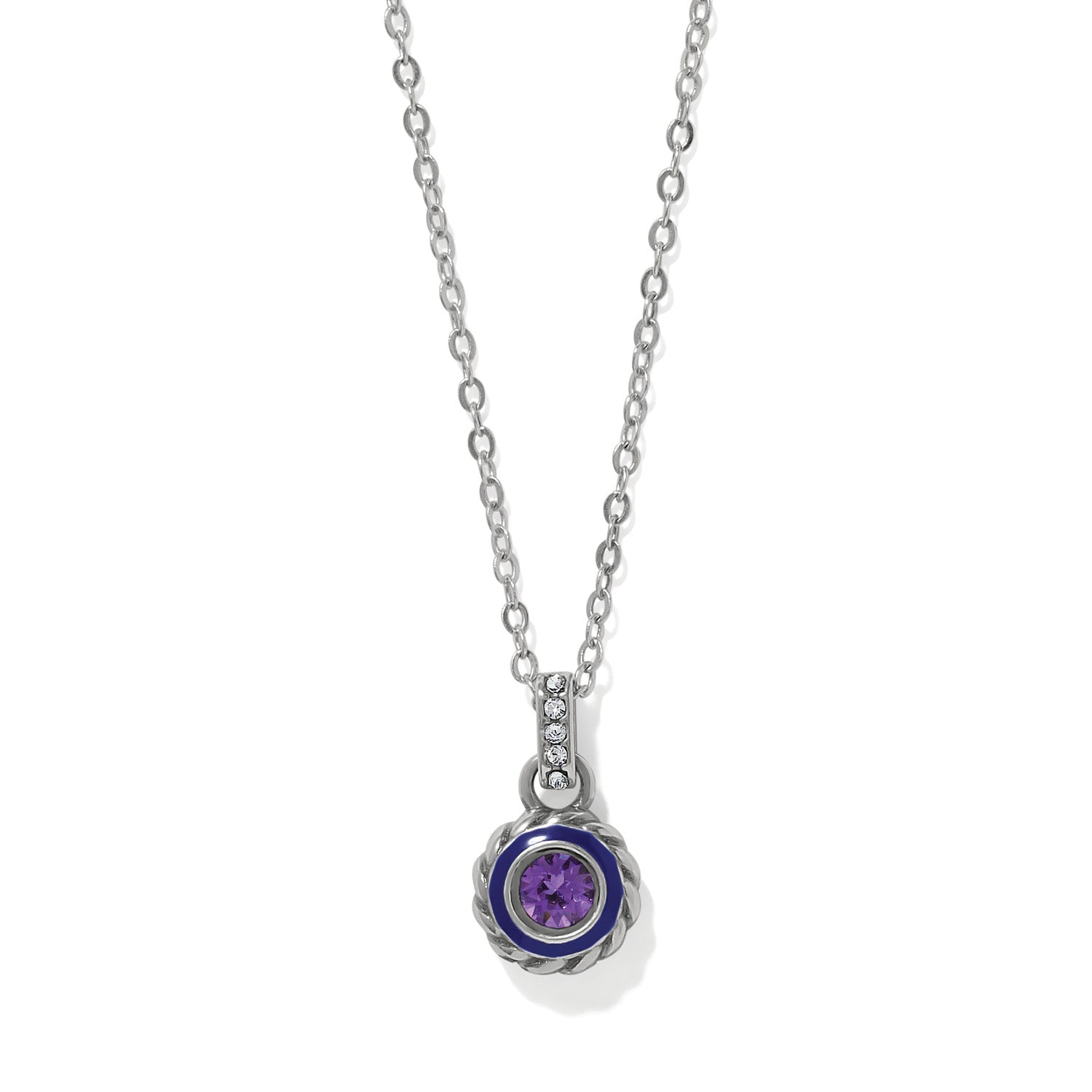 Brighton Halo Gemma Petite Round Necklace | Tanzanite