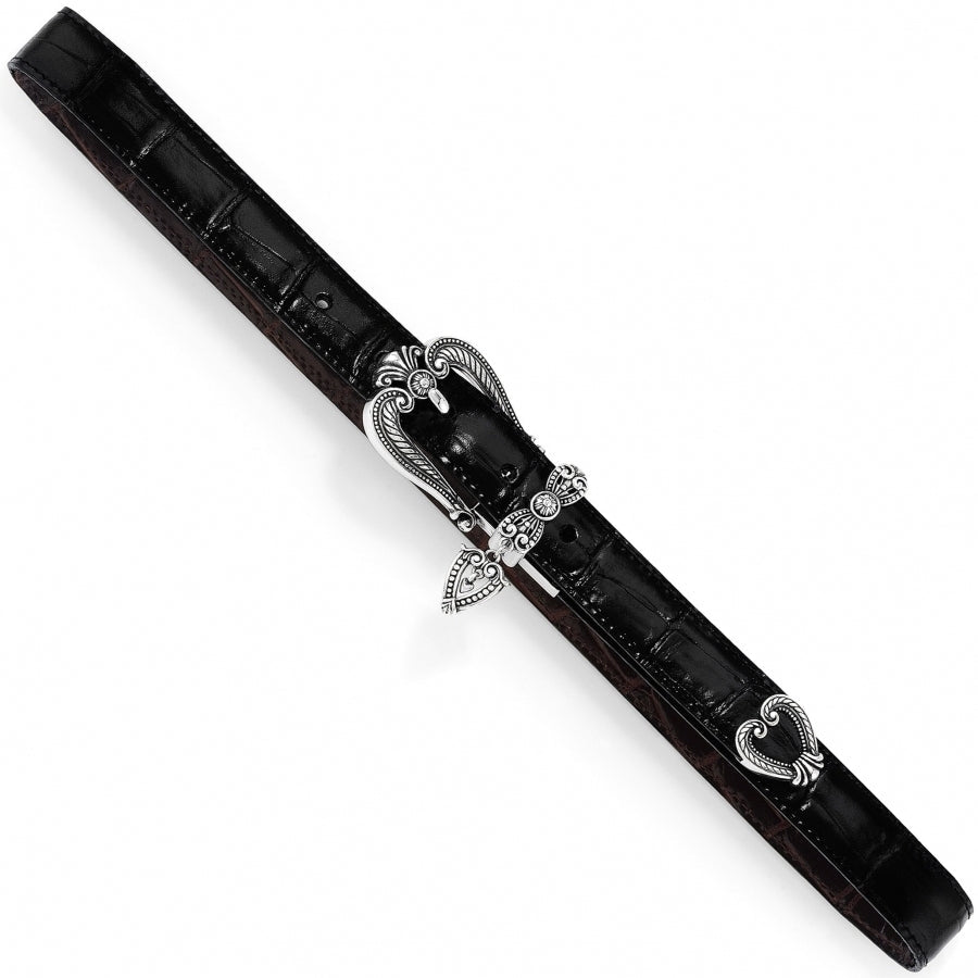 Brighton Hearts Reversible Belt | Black + Chocolate - Juli's Wearable Art
