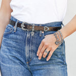 Brighton Hearts Reversible Belt | Black + Chocolate - Juli's Wearable Art