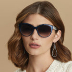 Brighton Interlok Braid Sunglasses - Silver - Blue - Juli's Wearable Art