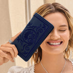 Brighton Interlok Harmony Embroidered Rockmore Wallet | Midnight - Juli's Wearable Art