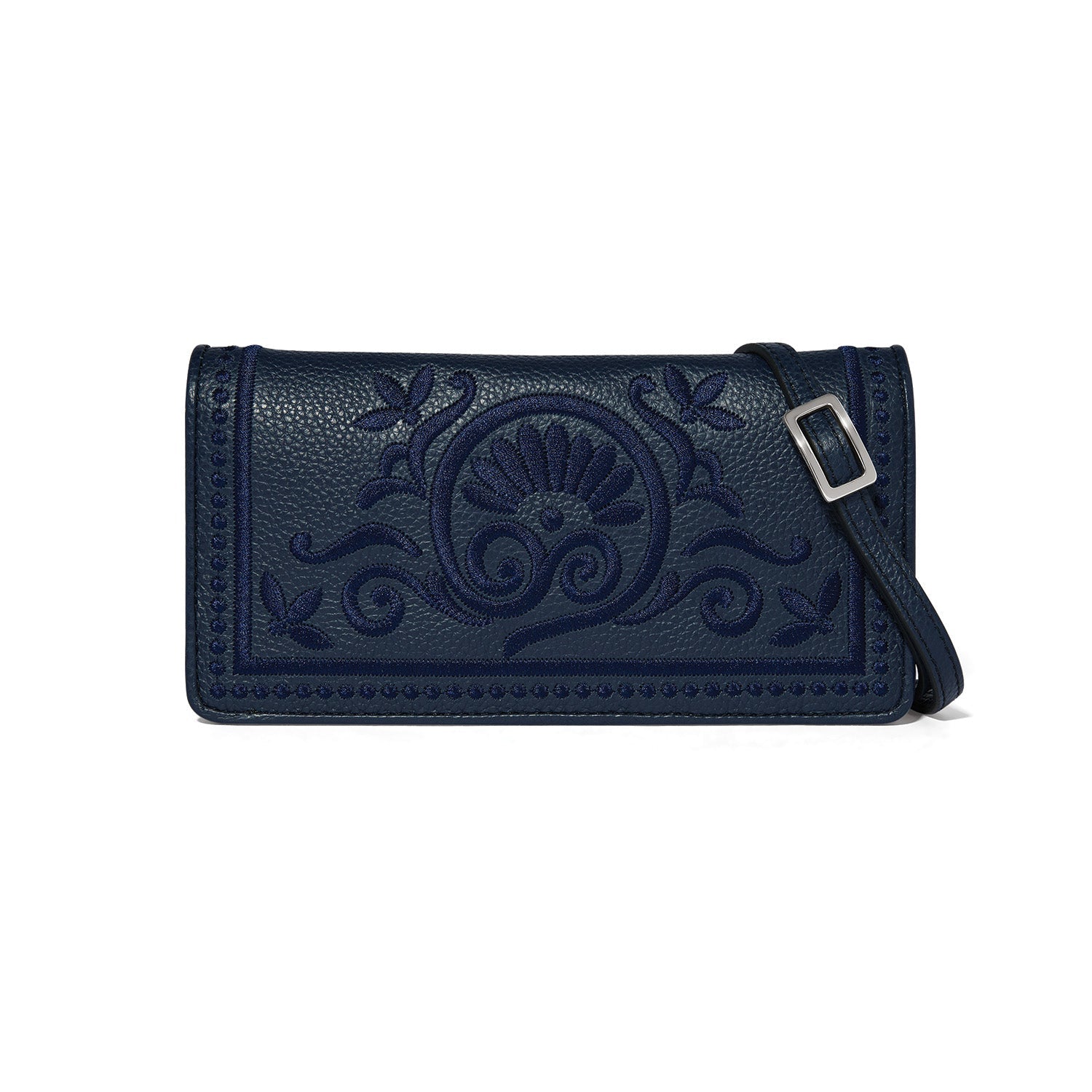 Brighton Interlok Harmony Embroidered Rockmore Wallet | Midnight