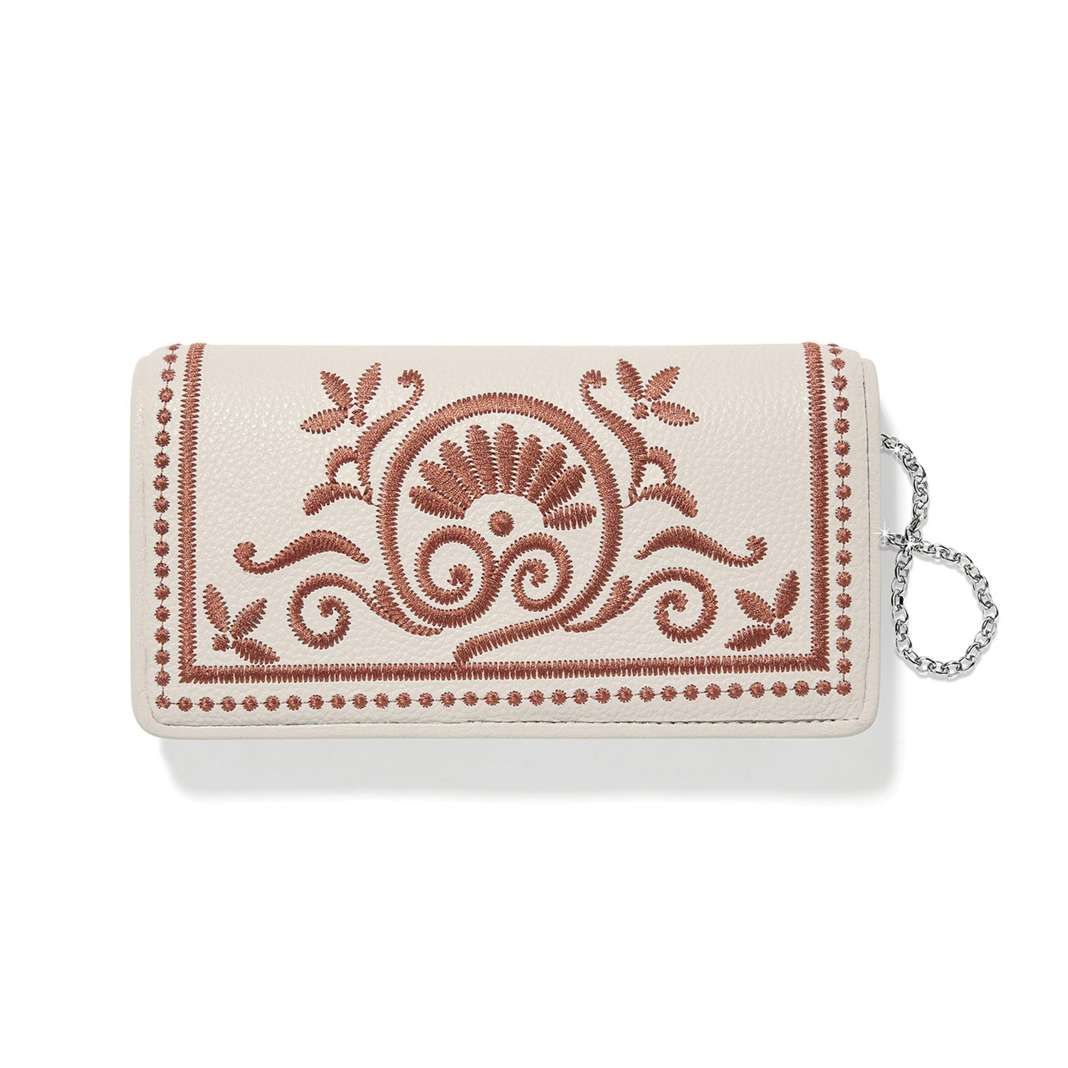 Brighton Interlok Harmony Embroidered Rockmore Wallet | Shoe White
