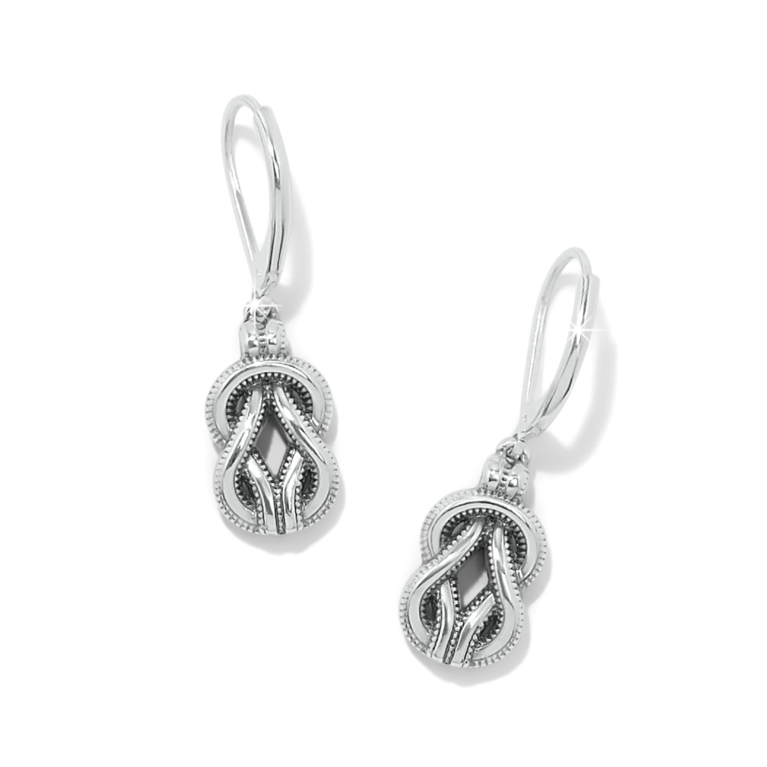 Brighton Interlok Harmony Leverback Earrings - Silver & Black - Juli's Wearable Art