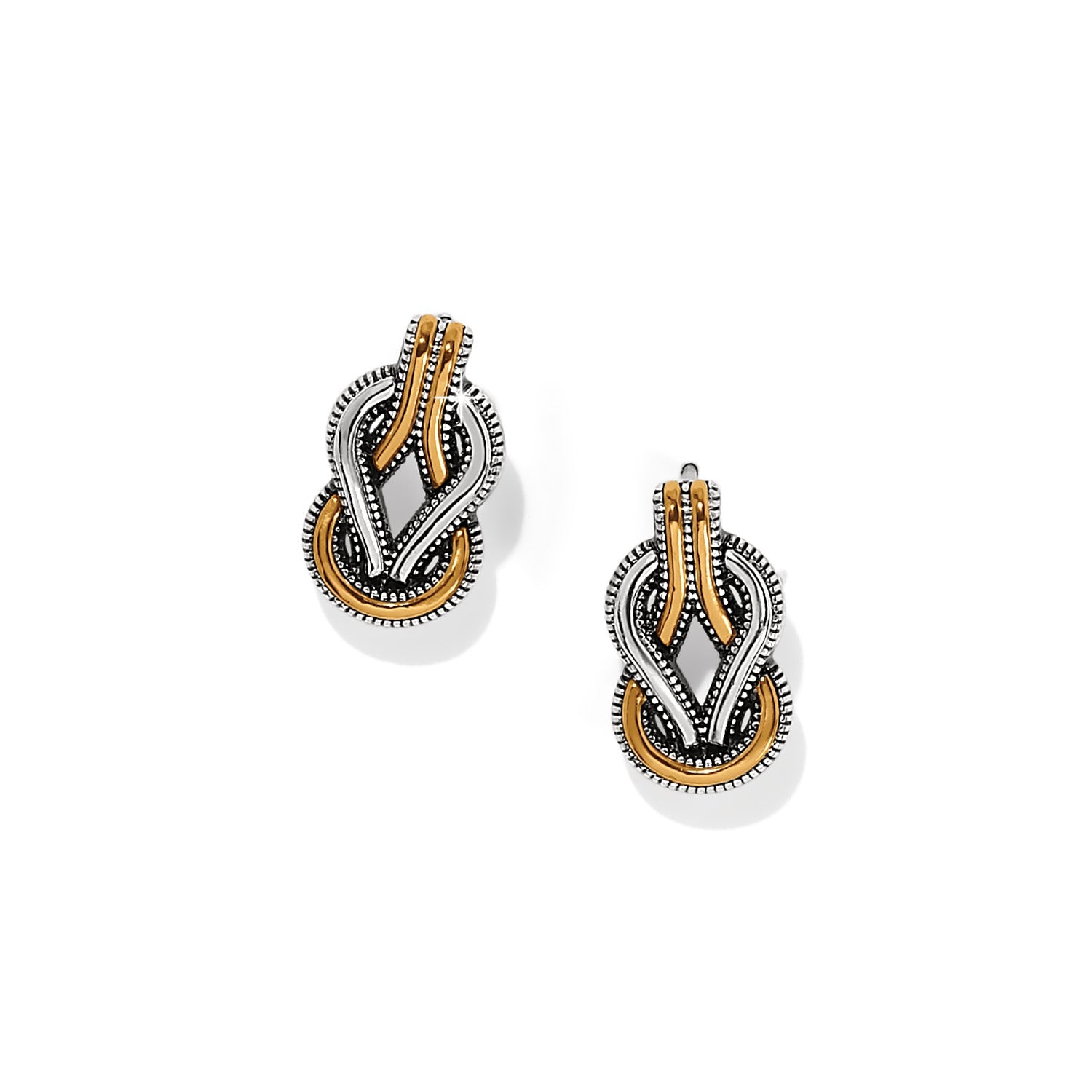 Brighton Interlok Harmony Two Tone Post Earrings - Juli's Wearable Art