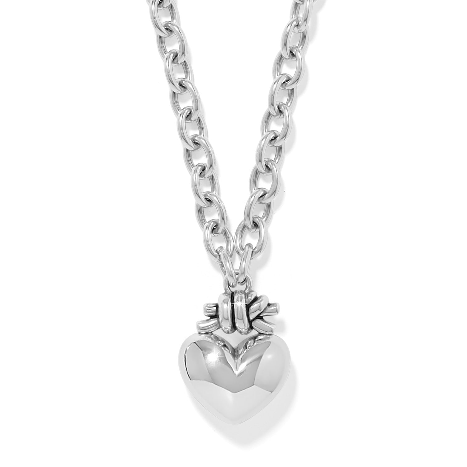 Brighton Interlok Love Knot Large Heart Necklace