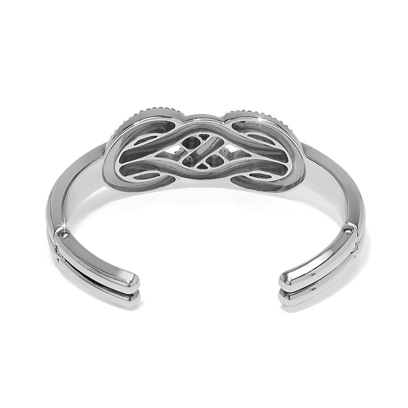 Brighton Interlok Luxe Double Hinged Bangle – Silver Crystal Pavé - Juli's Wearable Art