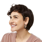 Brighton Interlok Noir Heirloom Hoop Earrings – Silver - Black - Juli's Wearable Art