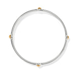 Brighton Interlok Noir Slim Bangle – Silver - Gold - Juli's Wearable Art