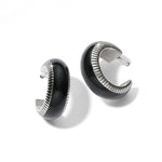 Brighton Interlok Noir Small Hoop Earrings - Juli's Wearable Art