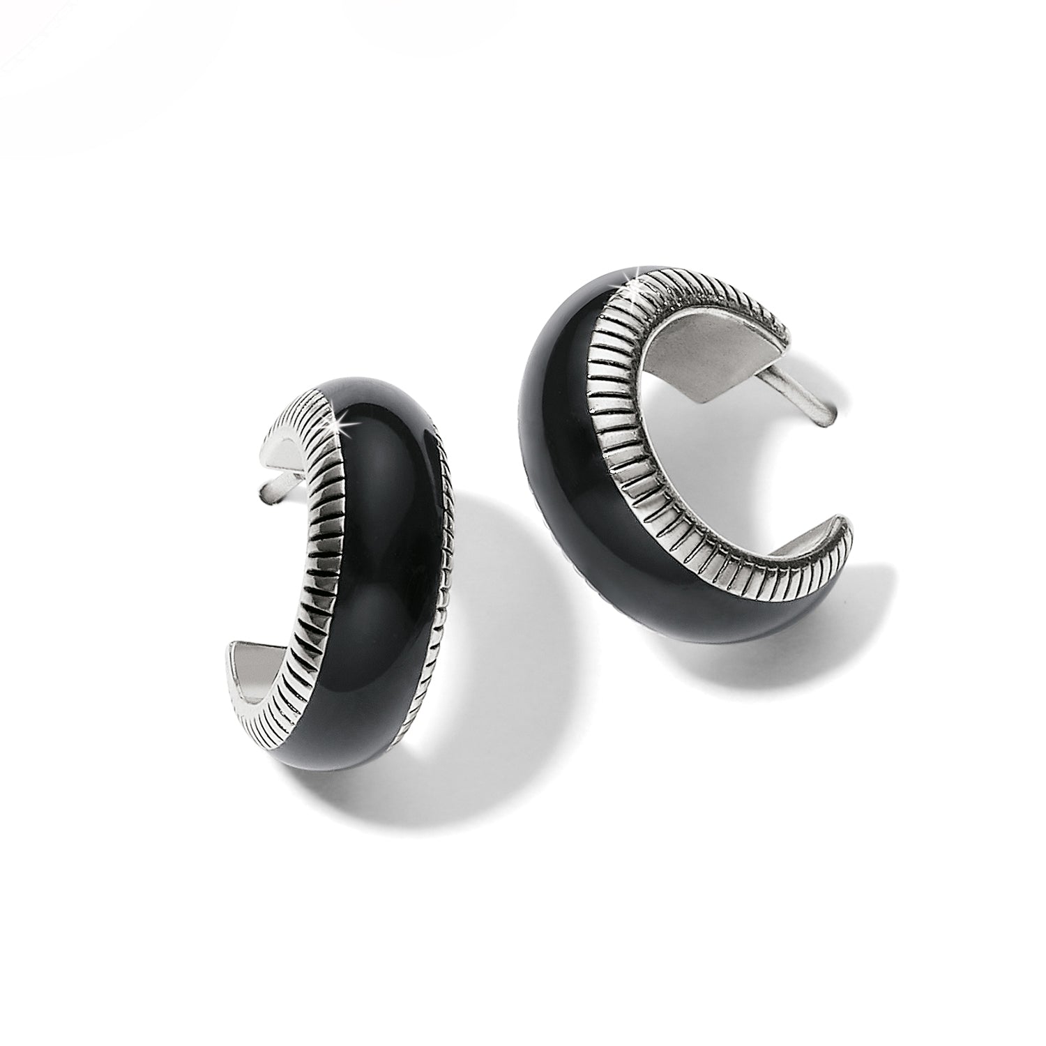Brighton Interlok Noir Small Hoop Earrings - Juli's Wearable Art
