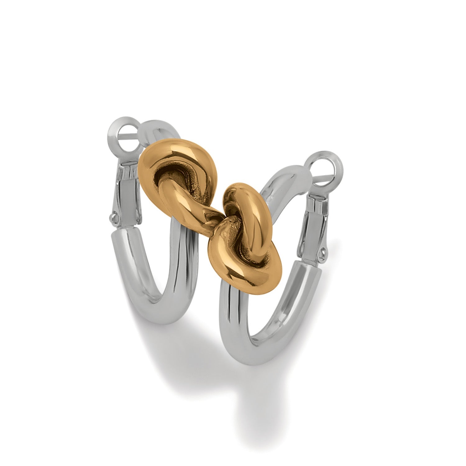 Brighton Interlok Single Knot Hoop Earrings | Two Tone