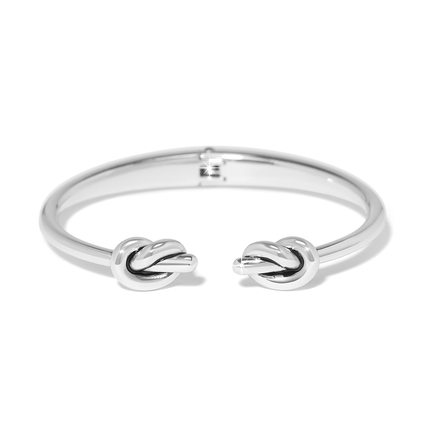 Brighton Interlok Single Knot Open Hinge Bangle | Silver