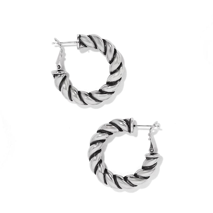 Brighton Interlok Twist Medium Leverback Hoop Earrings – Silver - Juli's Wearable Art