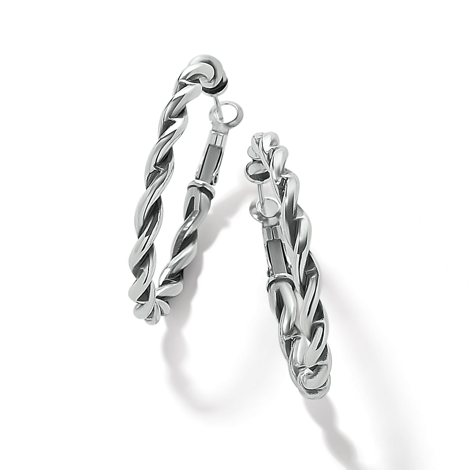 Brighton Interlok Twist Oval Leverback Hoop Earrings - Juli's Wearable Art