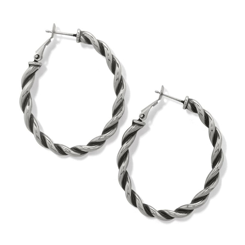 Brighton Interlok Twist Oval Leverback Hoop Earrings - Juli's Wearable Art