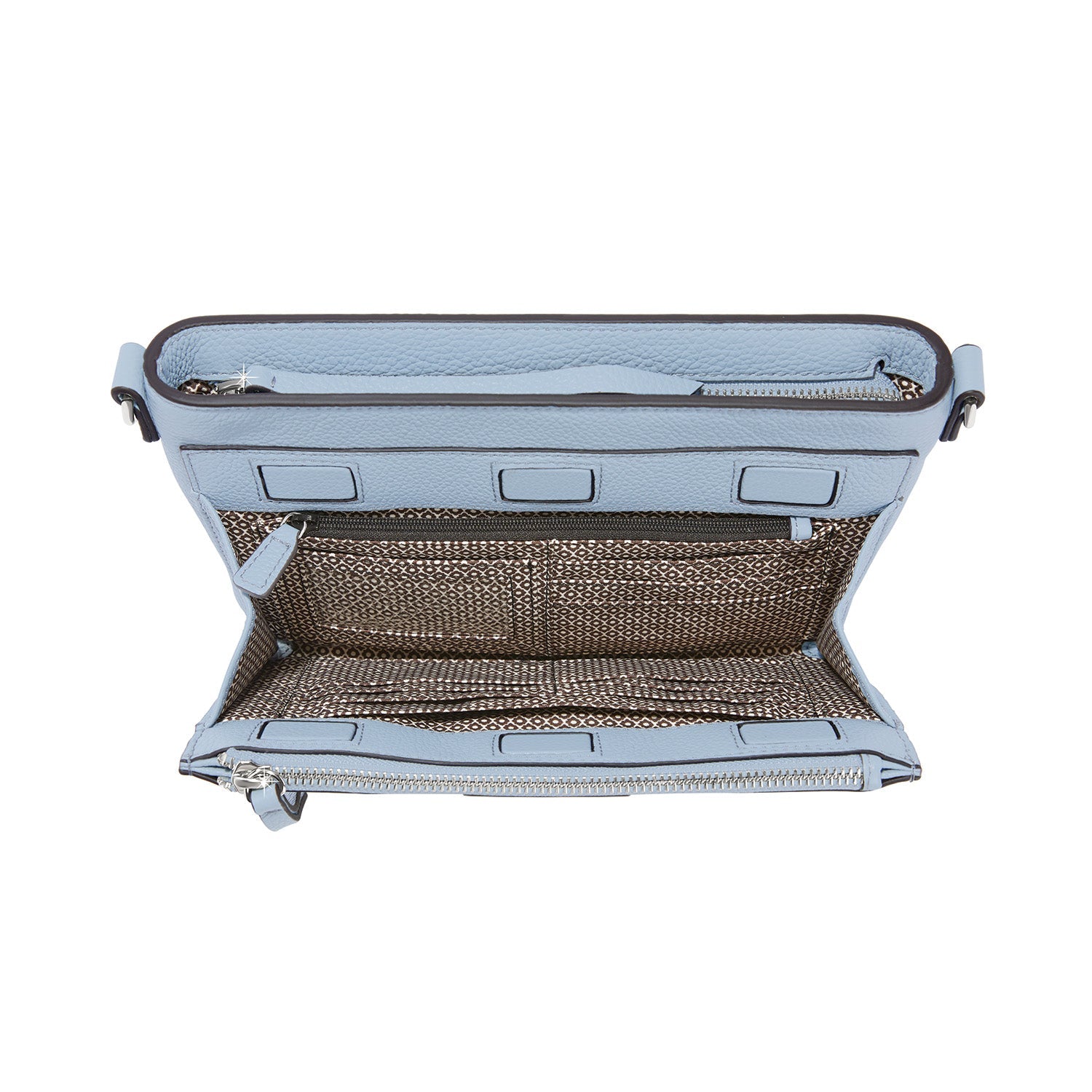Brighton Jordyn Cross Body Organizer Handbag | Cloud Blue Leather