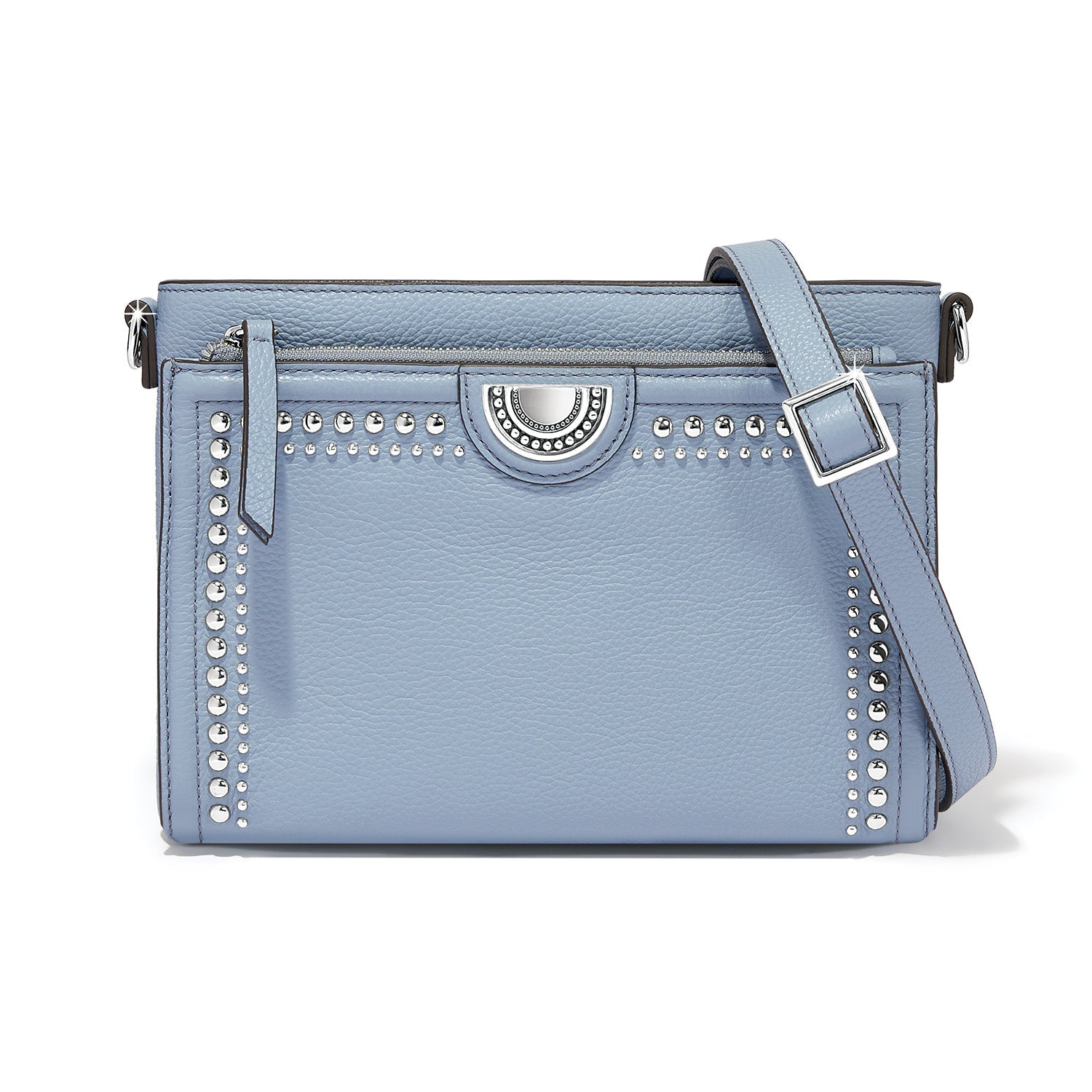 Brighton Jordyn Cross Body Organizer Handbag | Cloud Blue Leather